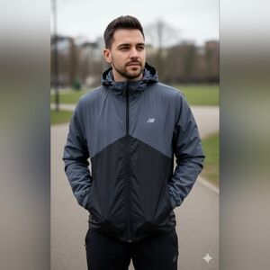 New Balance Men's Charcoal and Black Windbreaker NWT XL